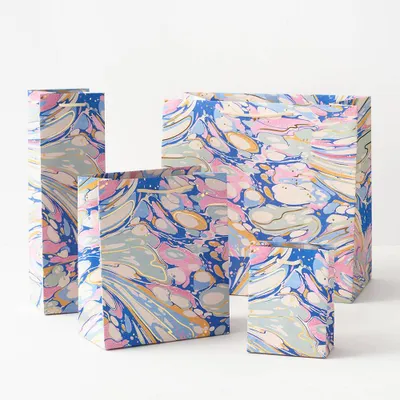 Pink & Blue Marble Gift Bags