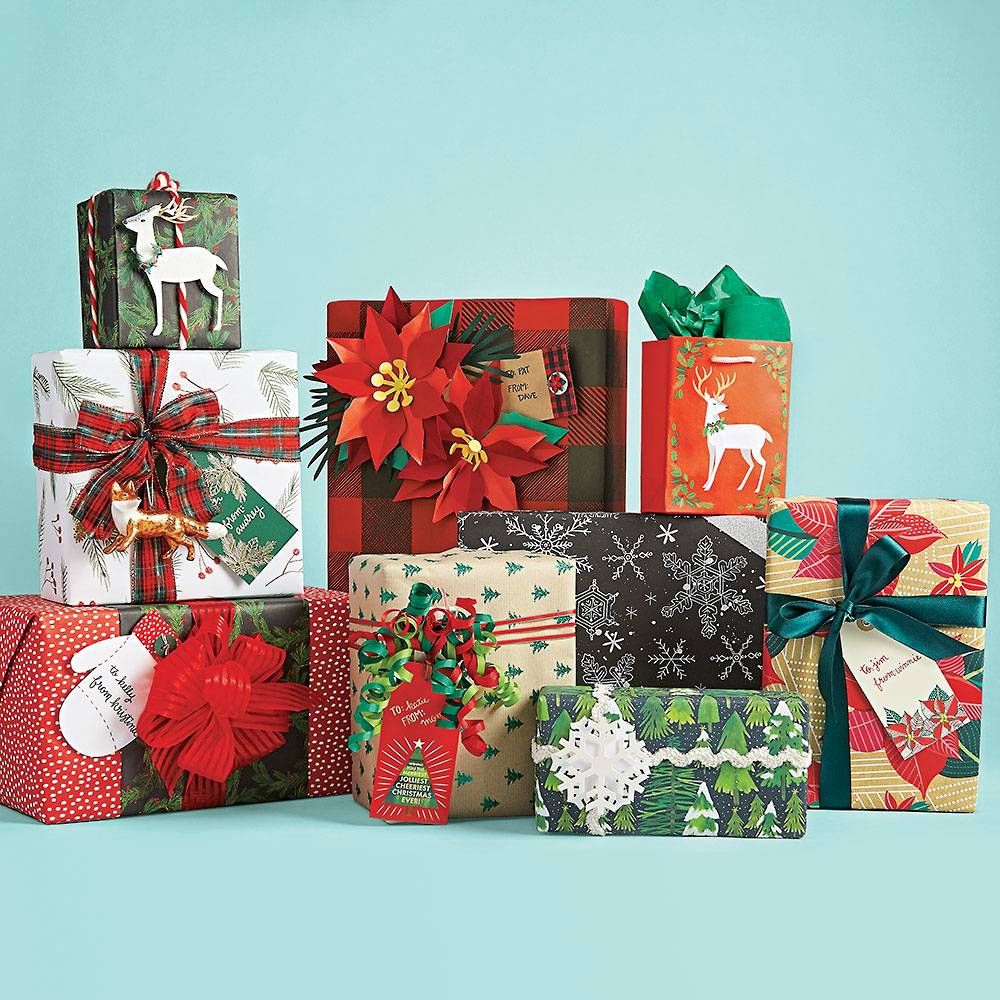 Green Glitter Tree Wrapping Paper
