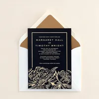 Gilded Peony Wedding Invitation