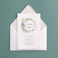 Greenery Wreath Wedding Invitation