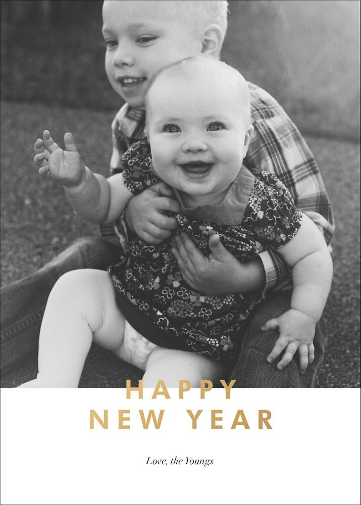 New Year Cutouts Foil Photo Card