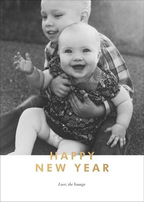 New Year Cutouts Foil Photo Card