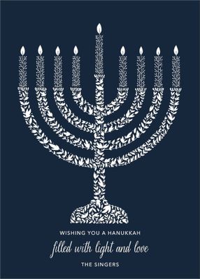 Vine Menorah Holiday Photo Card