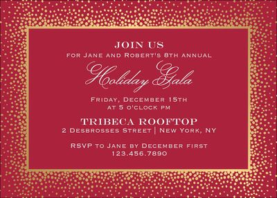 Champagne Border Holiday Party Invitation