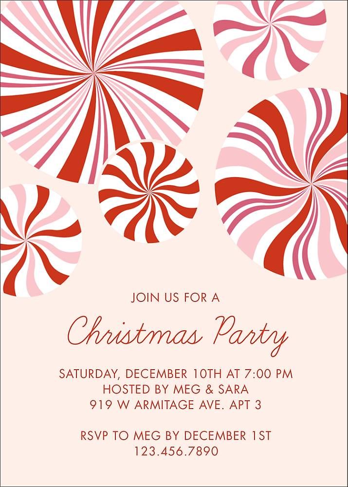 Peppermints Holiday Party Invitation