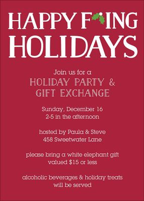 Happy F*ing Holidays Party Invitation