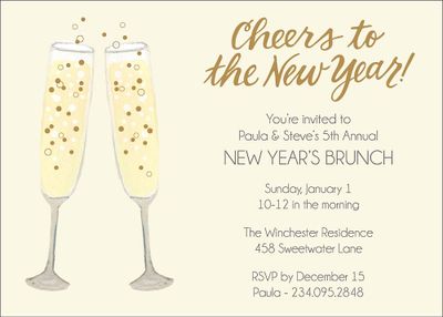 Champagne Glasses Holiday Party Invitation