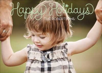 Happy Holidays Loop Script Photo Card