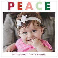 Peace Holiday Photo Card Square