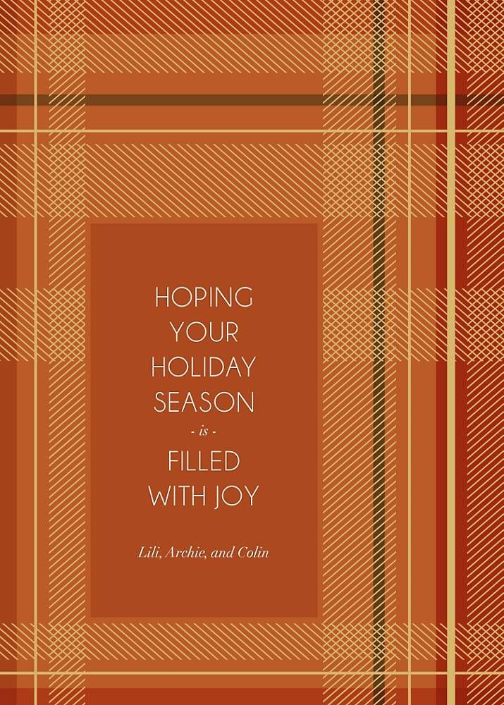 Sparkling Tartan Holiday Card