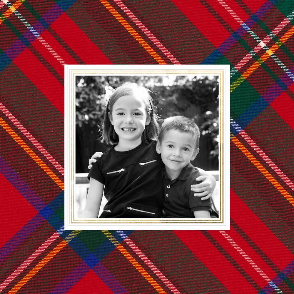 Tartan Square Photo Card