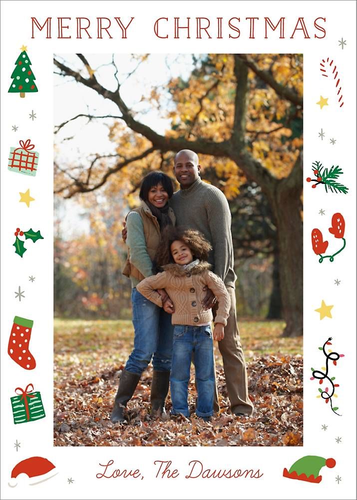 Holiday Icons Vertical Photo Card