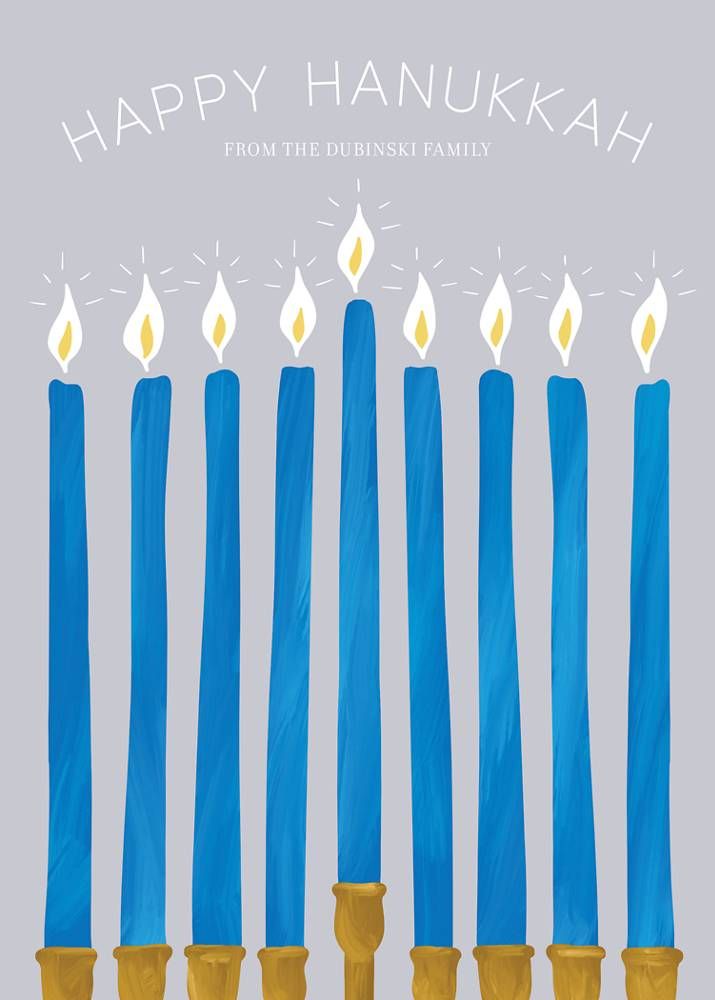 Hanukkah Candles Holiday Card