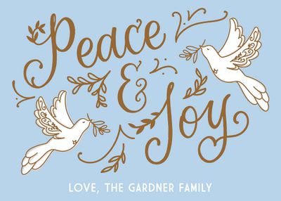 Peace Joy Doves Holiday Card