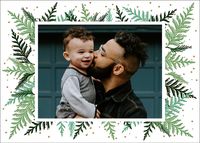 Cedar Branches Horizontal Holiday Photo Card