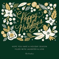 Poinsettia Wreath Holiday Card