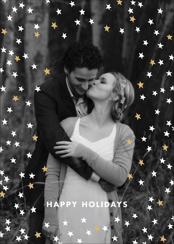 Sky Glitter Holiday Photo Card