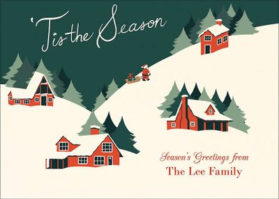 Cozy Cabins Holiday Greeting Card