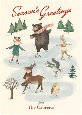Skating Critters Holiday Card