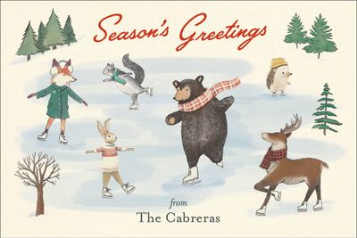 Skating Critters Postcard