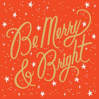 Merry and Bright Script Holiday Card