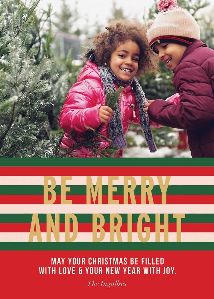 Bright Stripes Holiday Photo Card