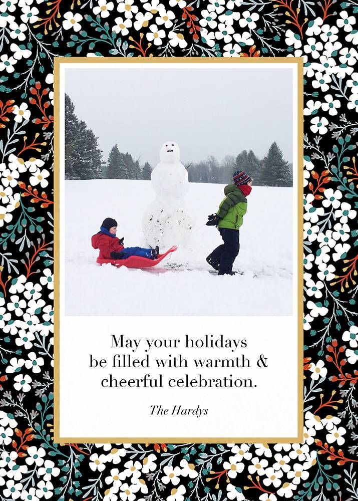 Winter Blooms Holiday Photo Card