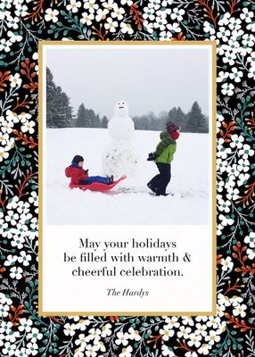 Winter Blooms Holiday Photo Card