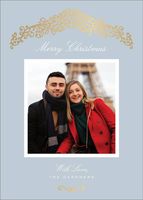 Foil Scrollwork Holiday Photo Card