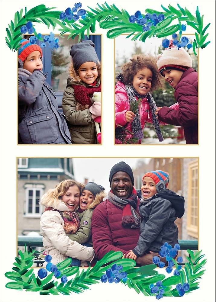 Blue Berries Holiday Photo Card