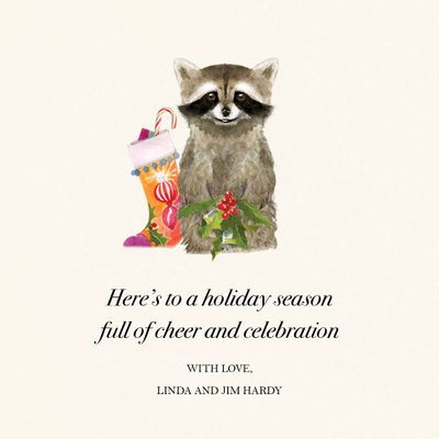 Merry Raccoon Holiday Card