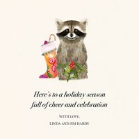 Merry Raccoon Holiday Card