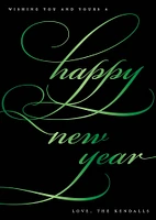 Classic Flourish Foil Script New Year Card