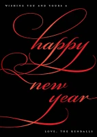 Classic Flourish Foil Script New Year Card