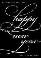 Classic Flourish Foil Script New Year Card