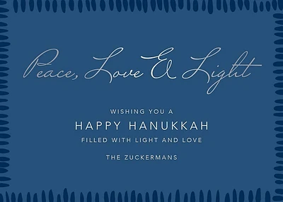 Candlelight Border Foil Script Hanukkah Card