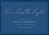 Candlelight Border Foil Script Hanukkah Card