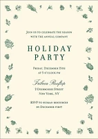 Delicate Greenery Holiday Party Invitation