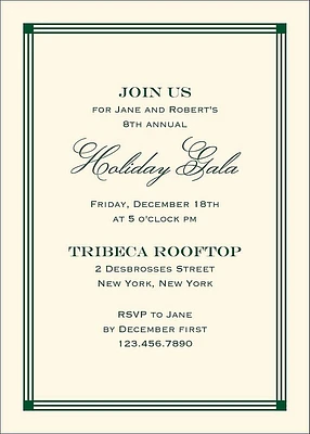 Vintage Craftsman Border Holiday Party Invitation