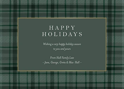 Tartan Foil Border Holiday Card