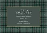 Tartan Foil Border Holiday Card