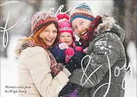 Peace and Joy Foil Holiday Photo Card