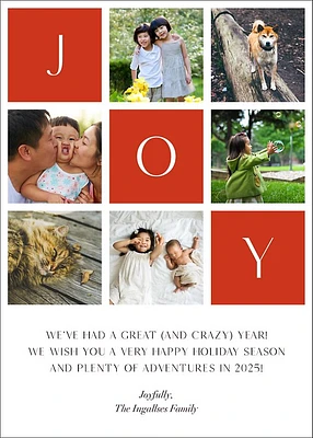 Joy Grid Holiday Photo Card