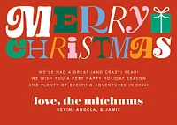 Retro Type Merry Christmas Holiday Card