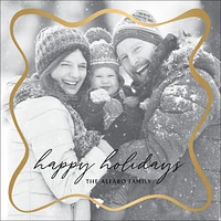 Wiggle Border Foil Square Holiday Photo Card