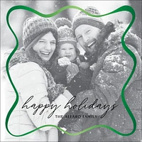 Wiggle Border Foil Square Holiday Photo Card