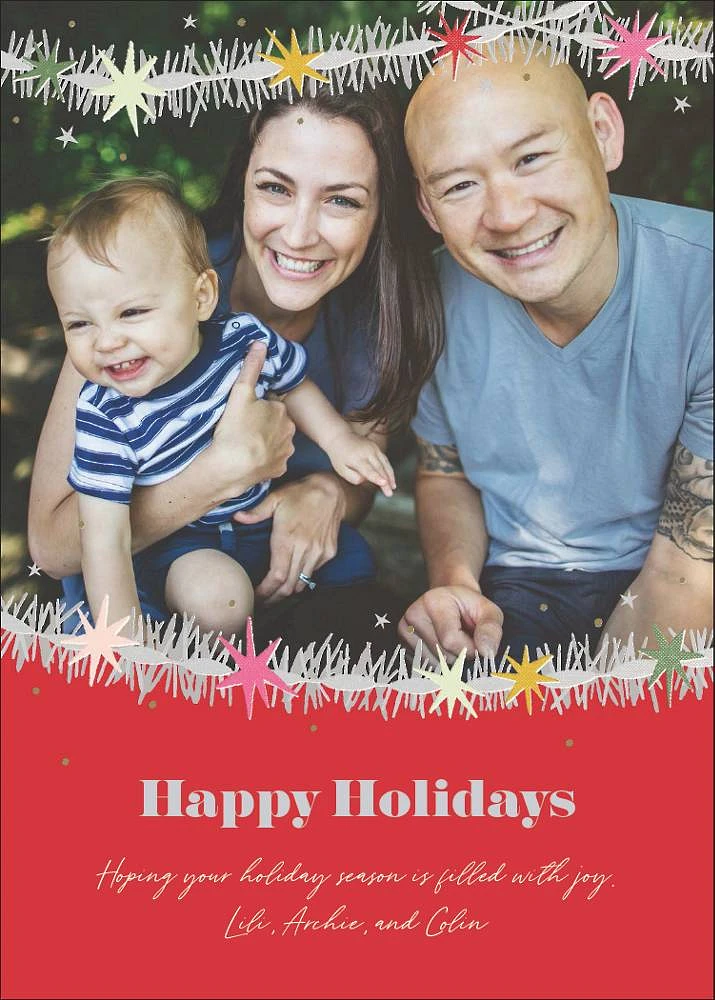 Tinsel Garland Holiday Photo Card