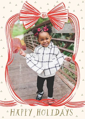 Red Ribbon Holiday Photo Card