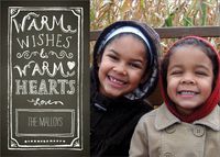 Warm Wishes Chalkboard Holiday Photo Card