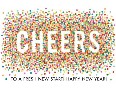 Cheers Confetti New Year Card